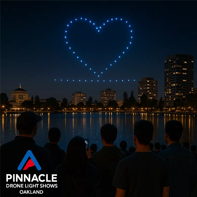 Drones flying over people on an event